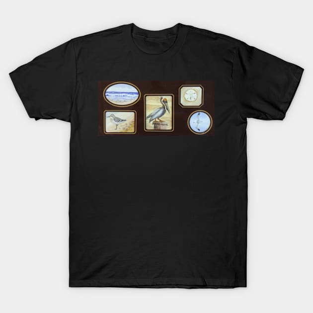 Beach Birds and Sand Dollar T-Shirt by Matt Starr Fine Art